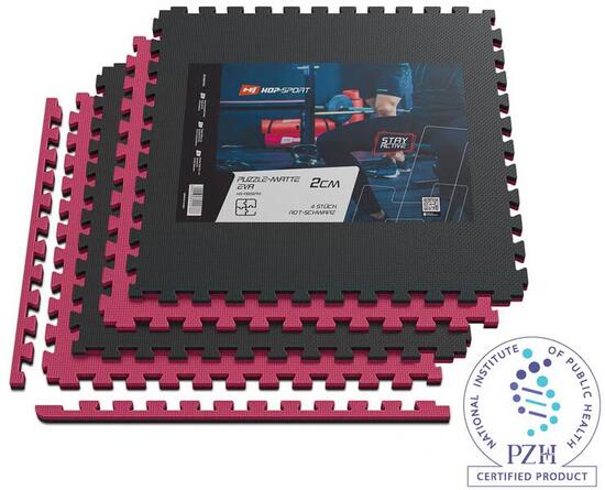 Tappetino puzzle EVA 2cm nero/rosso -12 pezzi