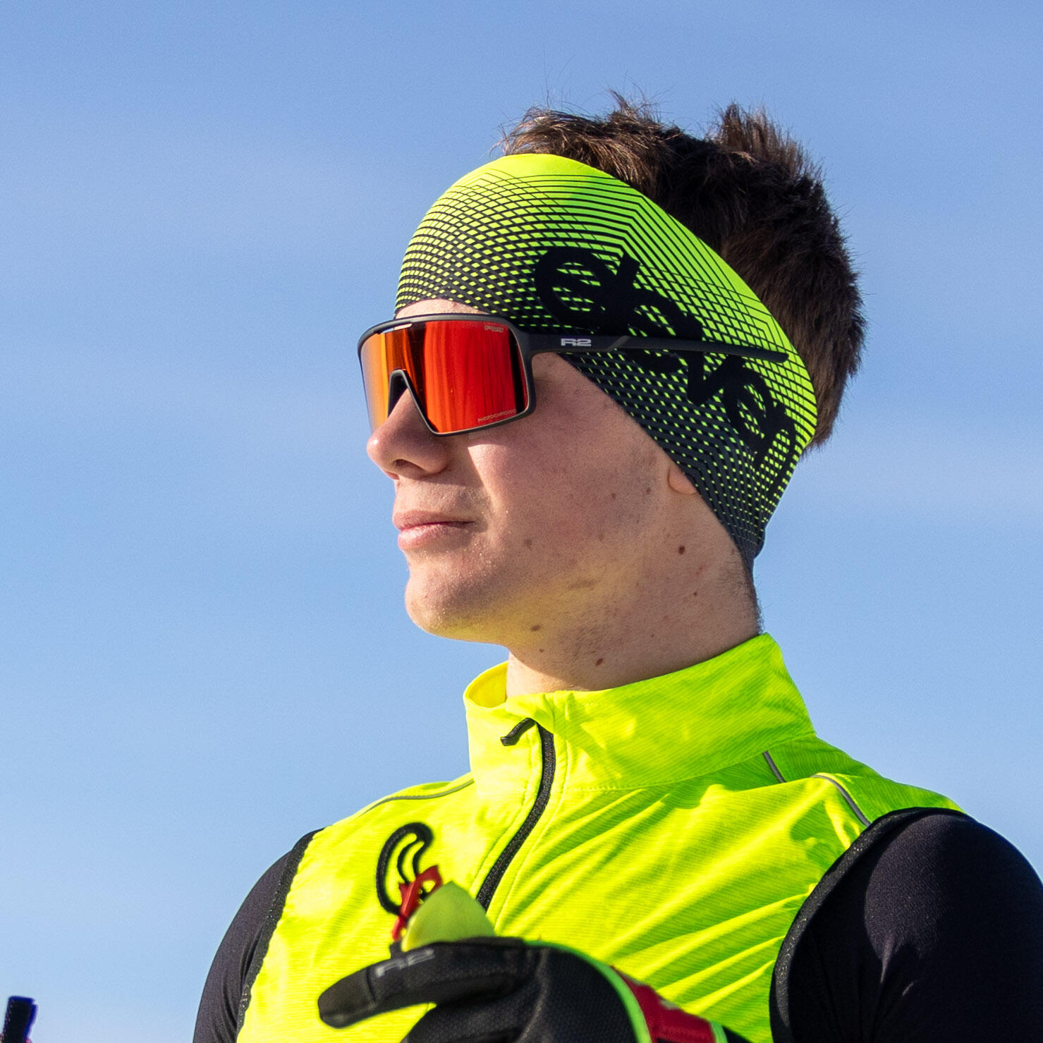 Sportstirnband Eleven Dolomiti Vortex – gelb/schwarz 2/4