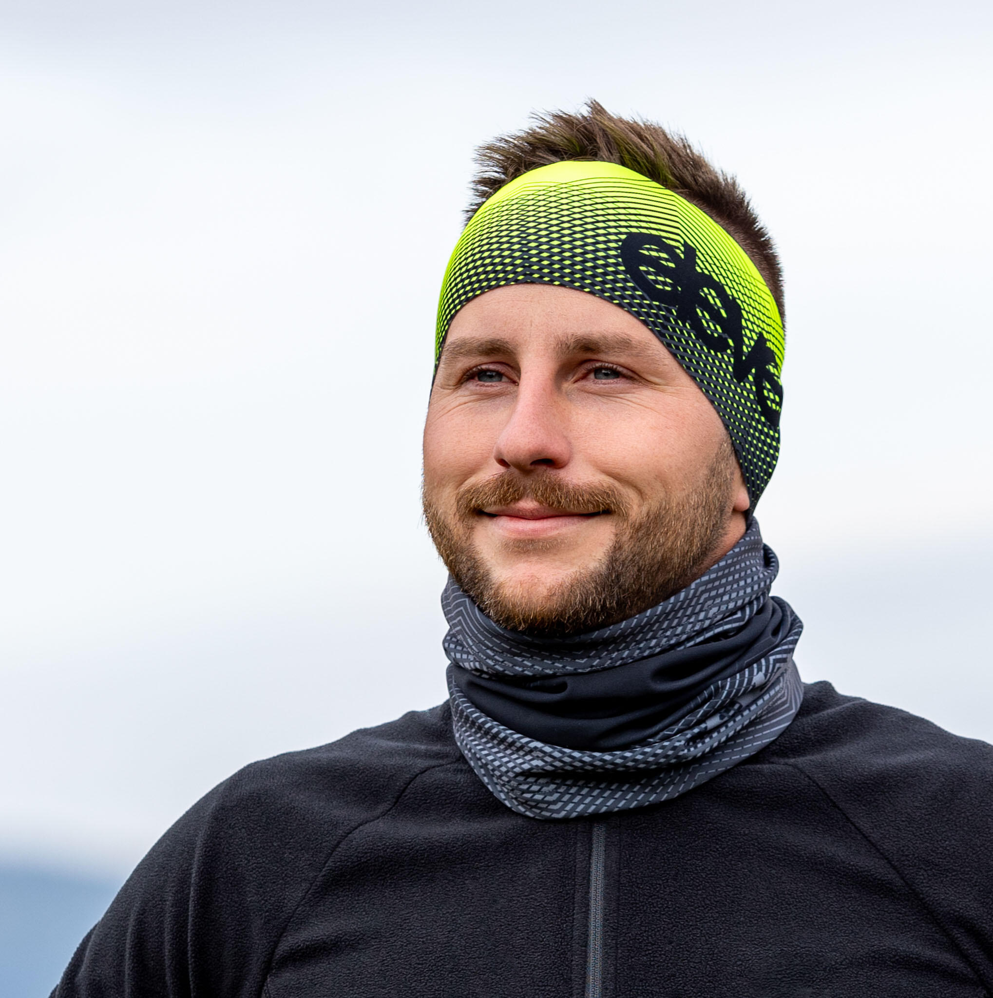 Sportstirnband Eleven Dolomiti Vortex – gelb/schwarz 4/4