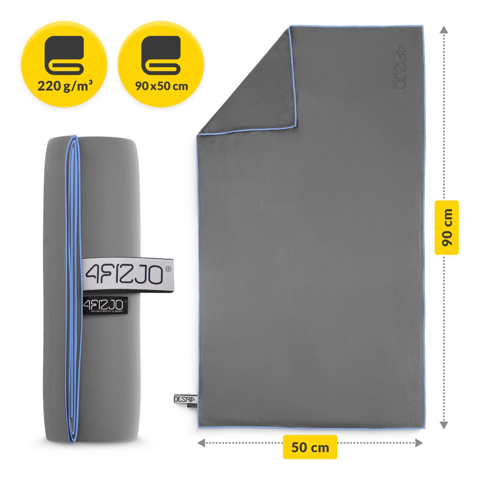 Mikrofaser Handtuch 90x50 cm Schnelltrocknend Sporthandtuch Fitness 4FIZJO 4/7