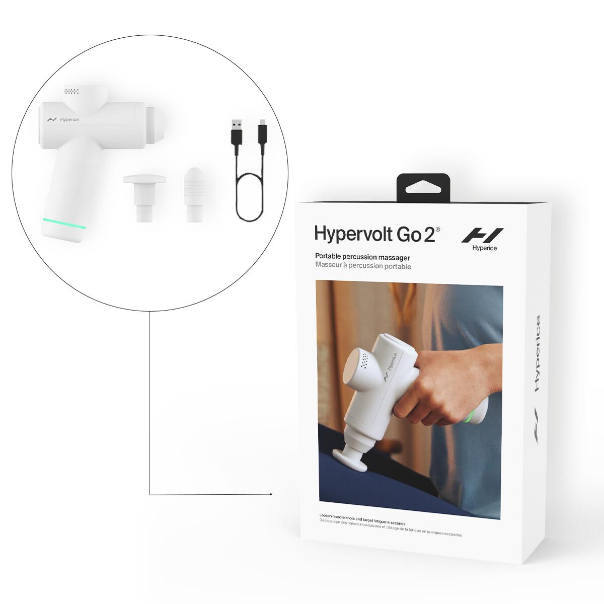 Pistolet de massage premium, léger et peu encombrant, Hypervolt go 2 7/8