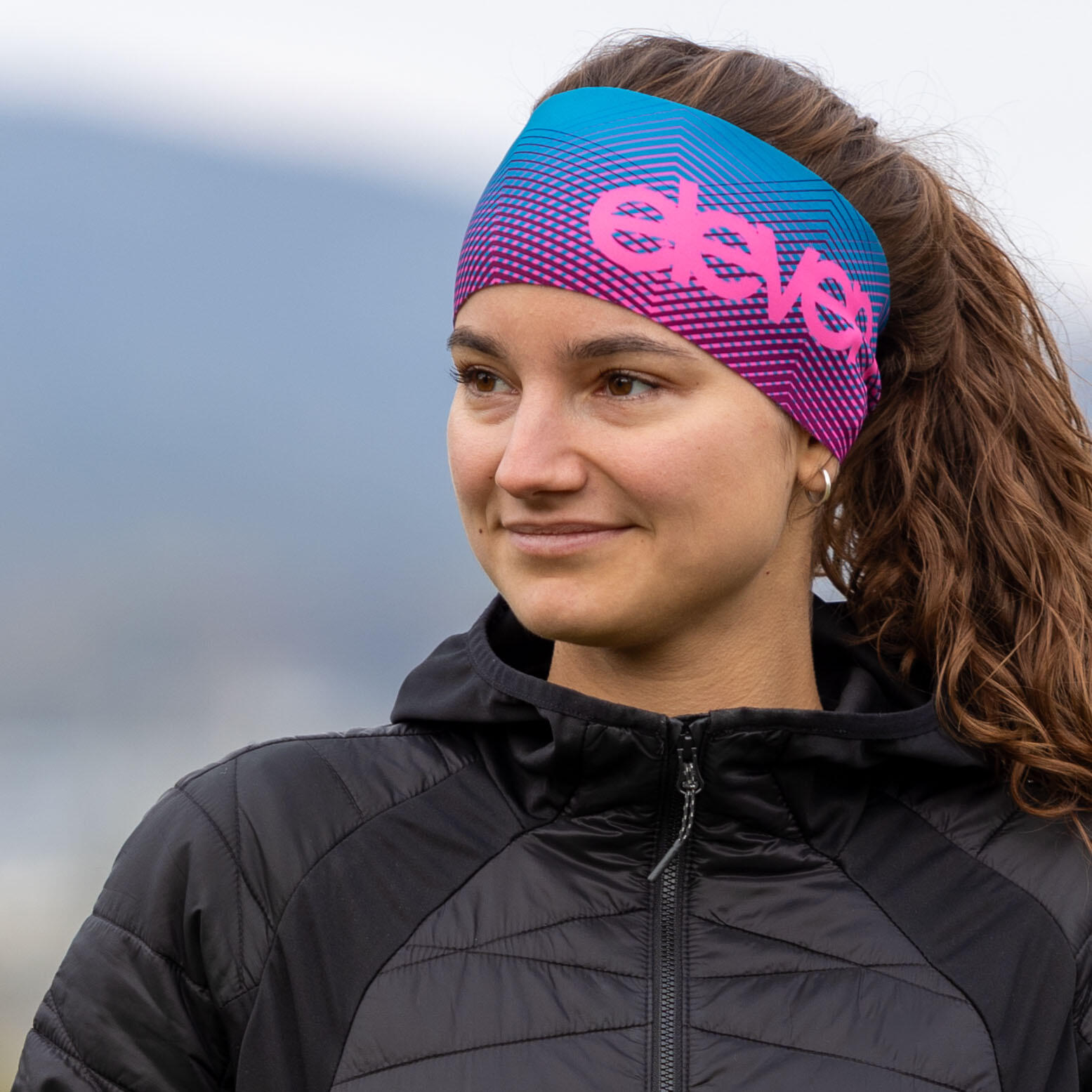 Sportstirnband Eleven Dolomiti Vortex – blau/rosa 2/3