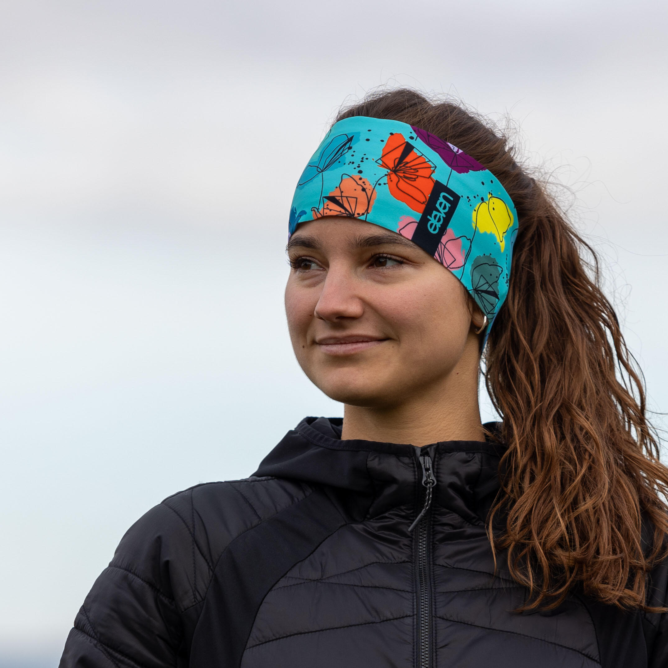 Sportstirnband Eleven Dolomiti Blossom – türkis 2/3