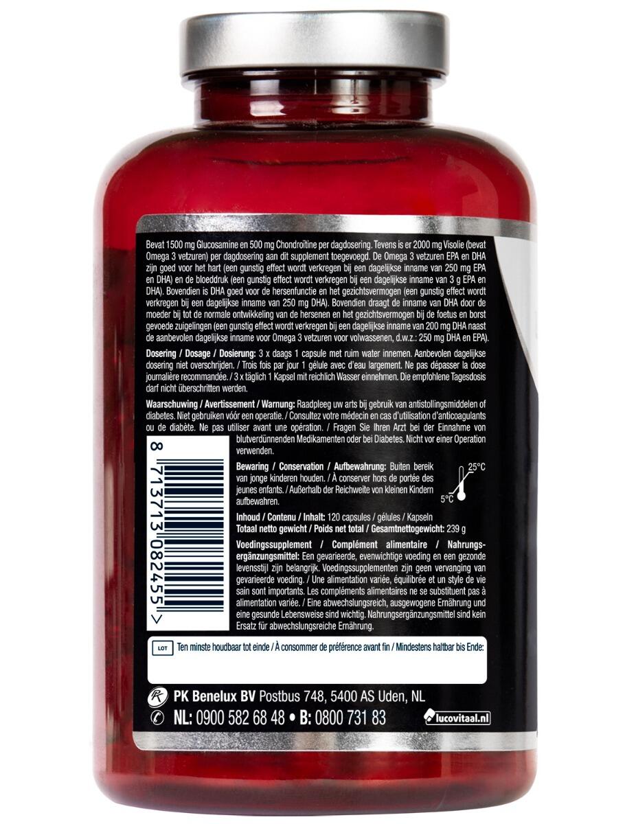 Lucovitaal Glucosamine Chondroïtine Visolie 120 capsules 3/4