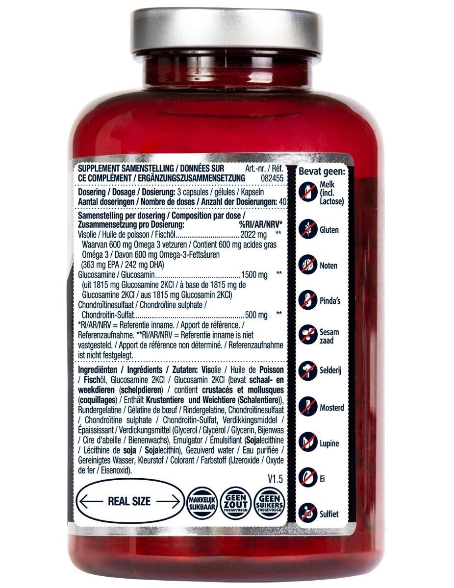 Lucovitaal Glucosamine Chondroïtine Visolie 120 capsules 2/4