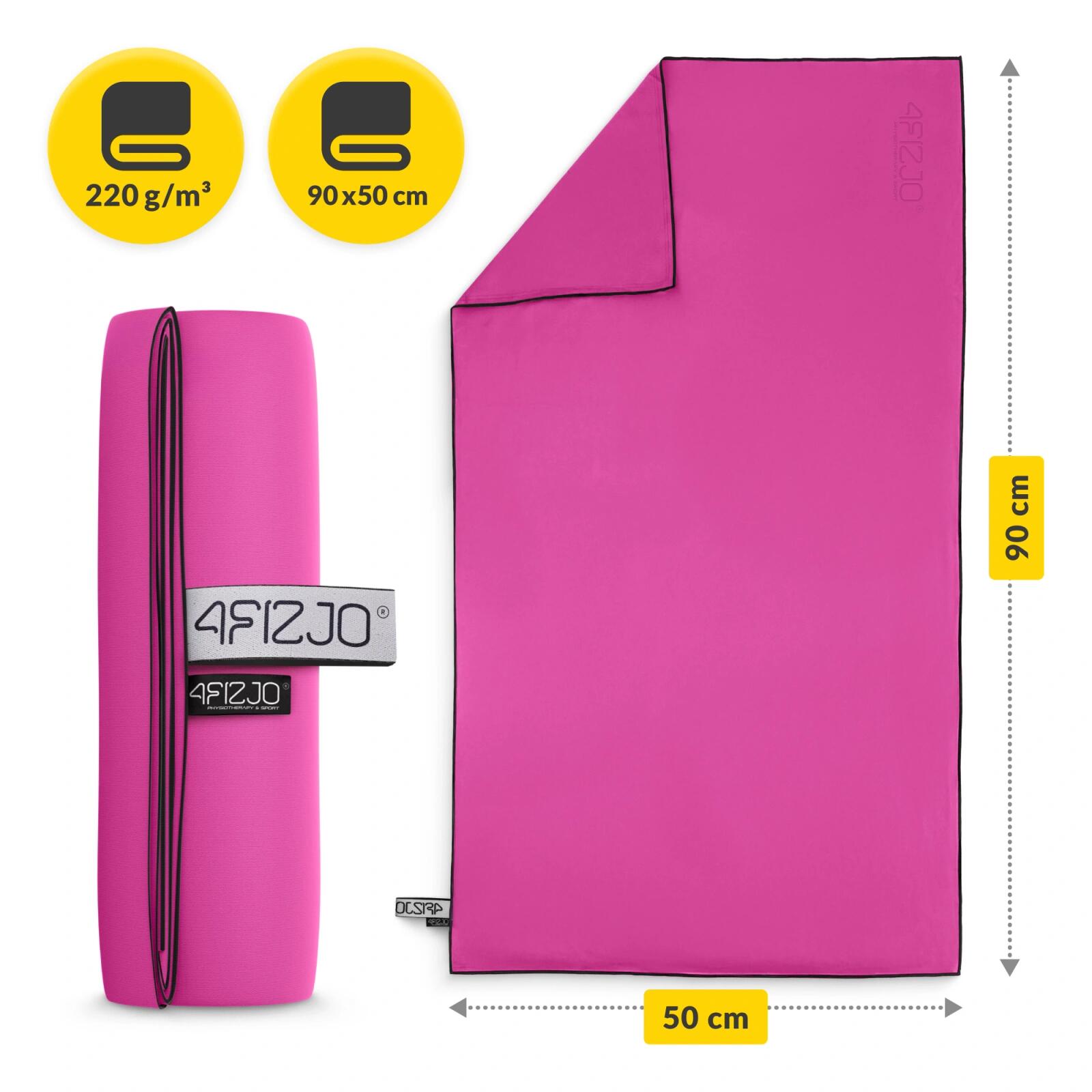 Mikrofaser Handtuch 90x50 cm Schnelltrocknend Sporthandtuch Fitness 4FIZJO 4/7
