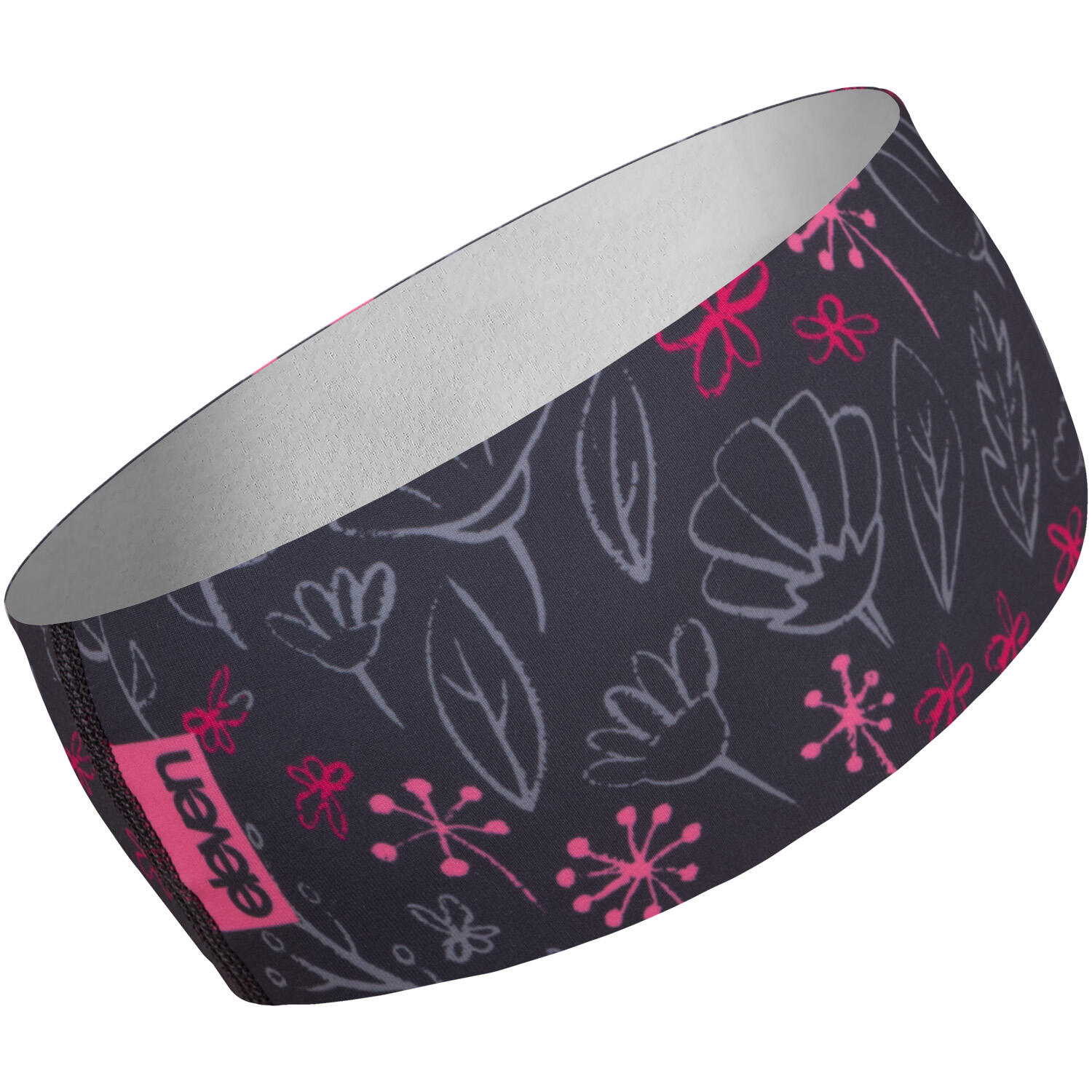 Sportstirnband Eleven Dolomiti Floral – grau/rosa 3/3
