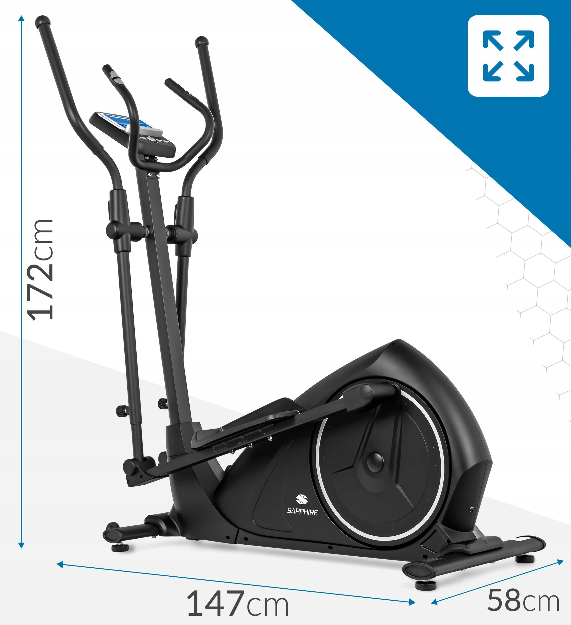 Trenażer eliptyczny Sapphire Galaxy 2 elektromagnetyczny Bluetooth Aplikacje 7/7