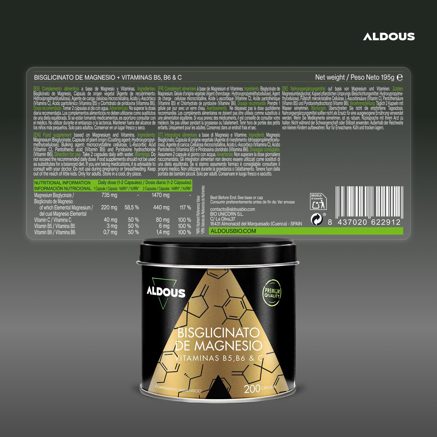 Bisglycinate de magnésium – 200 gélules 6/7