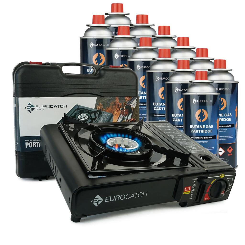 Portable Gas Cooker - Carry Case - Includes 12 Gas Cartridges