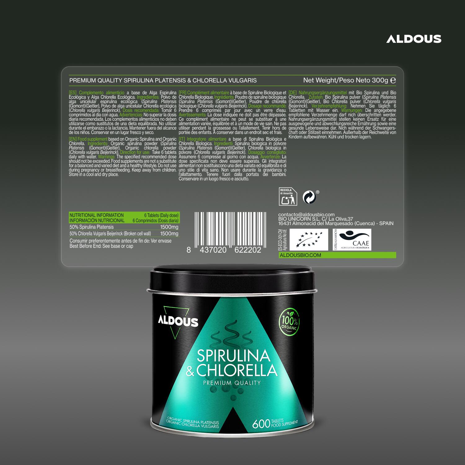 Spiruline & Chlorelle – 600 comprimés 6/7