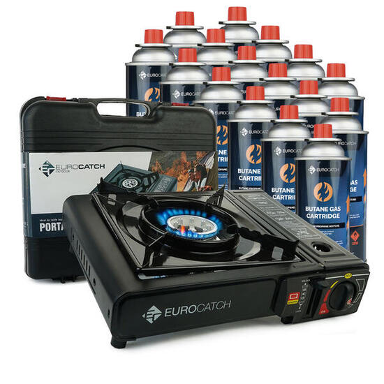 Fornello a gas incl. 16 bombole con valigetta