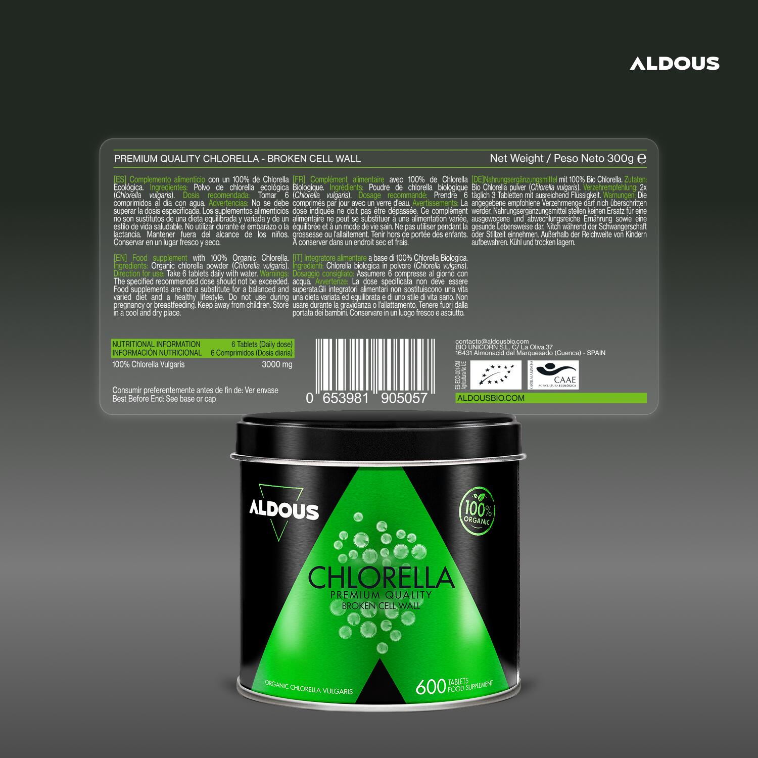 Aldous Bio Ecologica Chlorella - 600 compresse 6/7