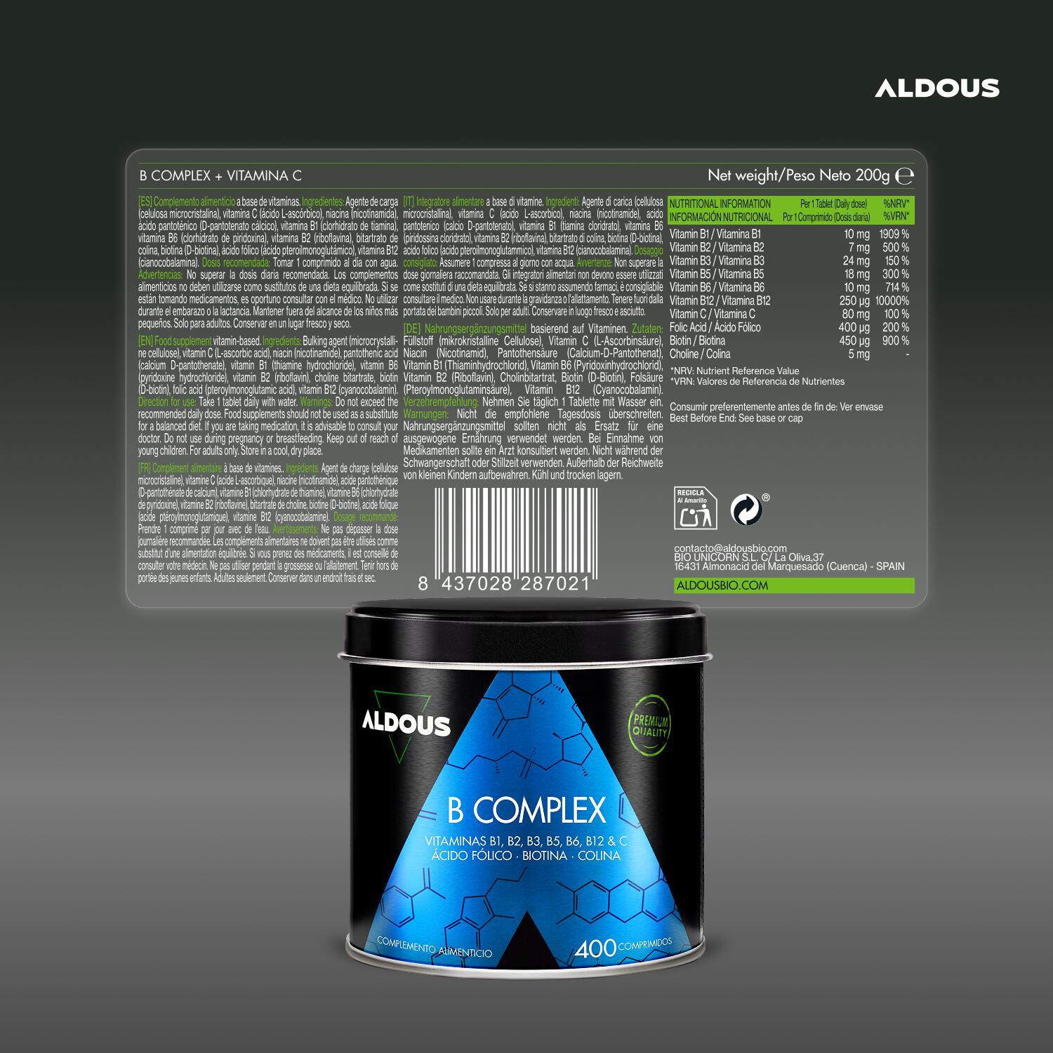 Complexe de Vitamines B – 400 Comprimés 6/7