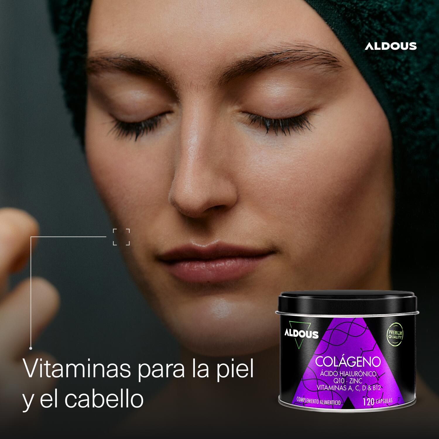 Colágeno Hidrolizado con Ácido Hialurónico Aldous | 120 Cápsulas 7/7