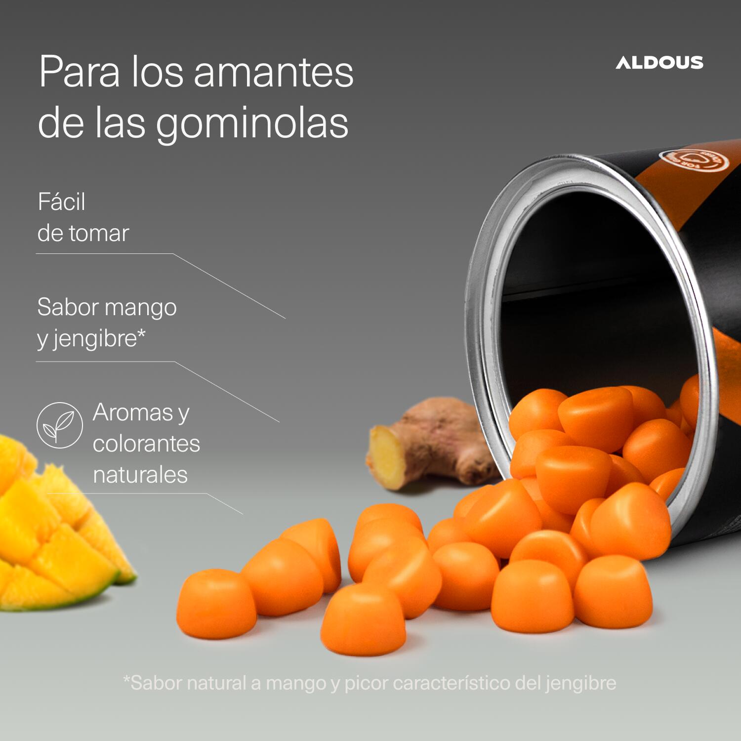 Cúrcuma con Jengibre y Pimienta Negra + PROBIÓTICOS - 2500 mg - 120 Gominolas 5/7