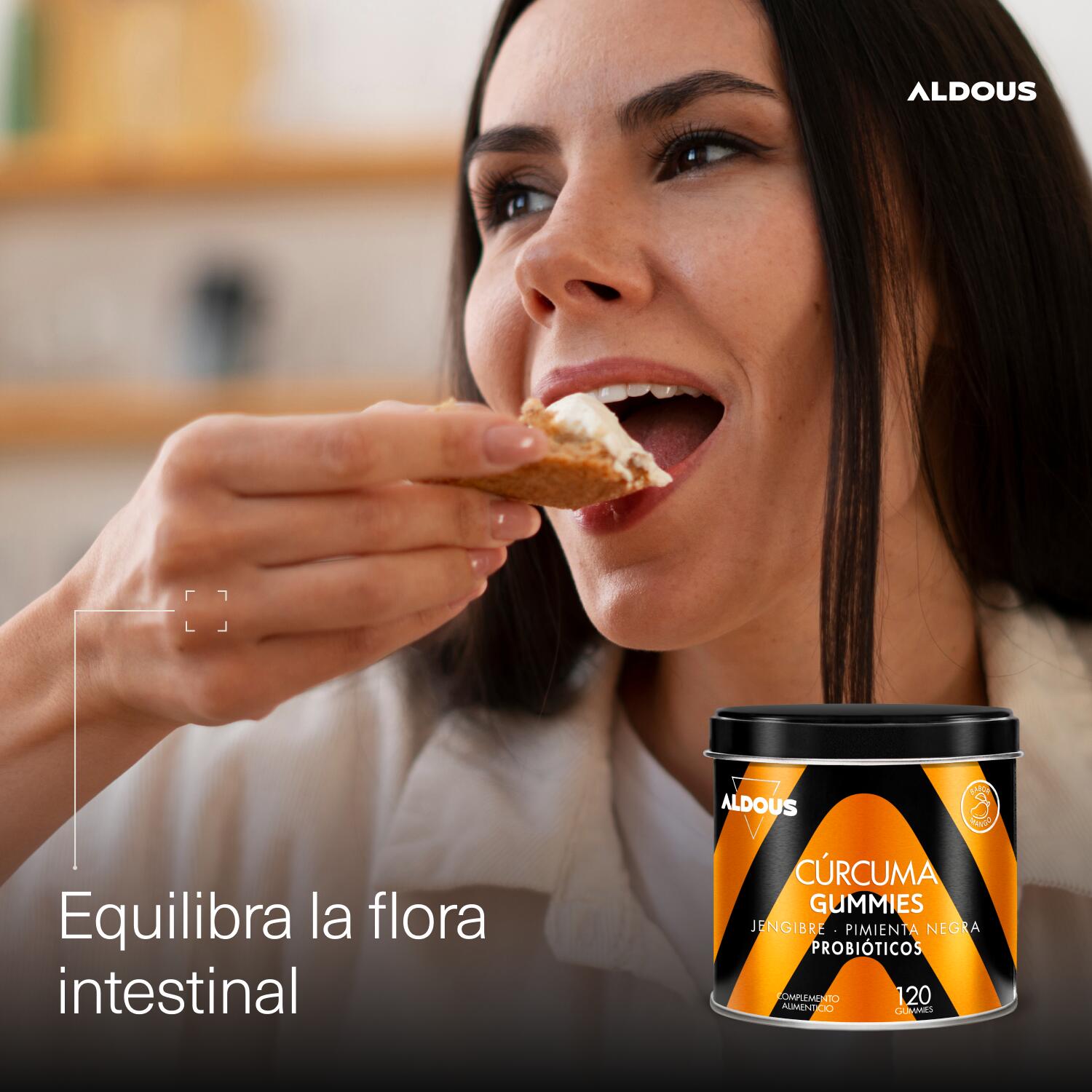 Cúrcuma con Jengibre y Pimienta Negra + PROBIÓTICOS - 2500 mg - 120 Gominolas 7/7