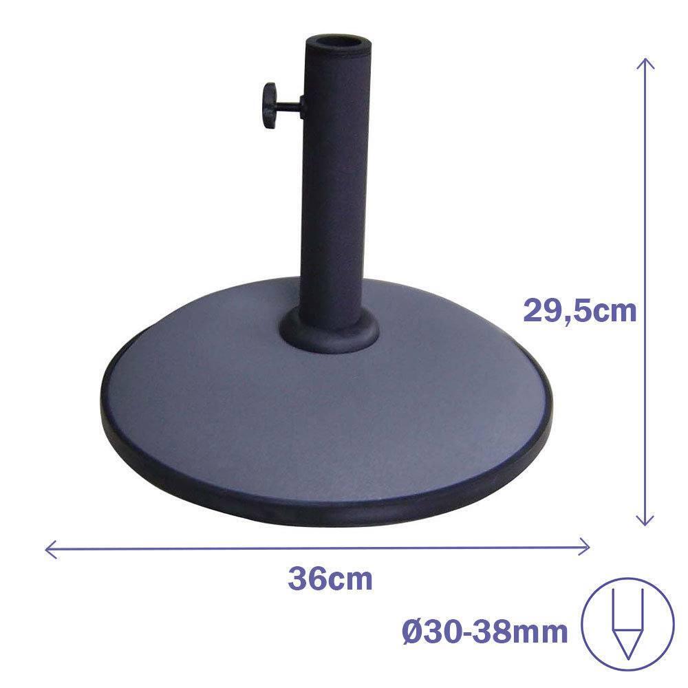 Base Sombrilla Redonda Cemento 36x29,5 cm 11KG Gris 2/4