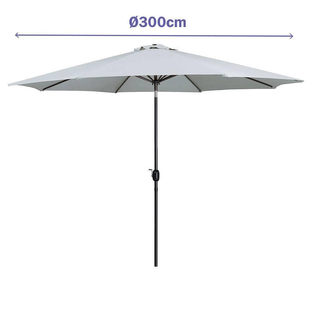 Sombrilla Marbueno 300 cm para jardín y piscina con 8 varillas 2/4