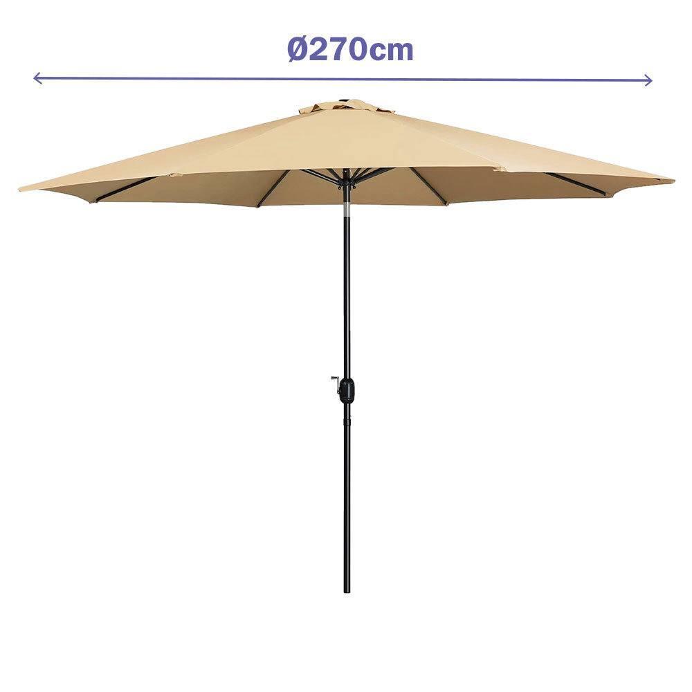 Sombrilla Marbueno 270 cm Acero Plegable para Jardín 2/4