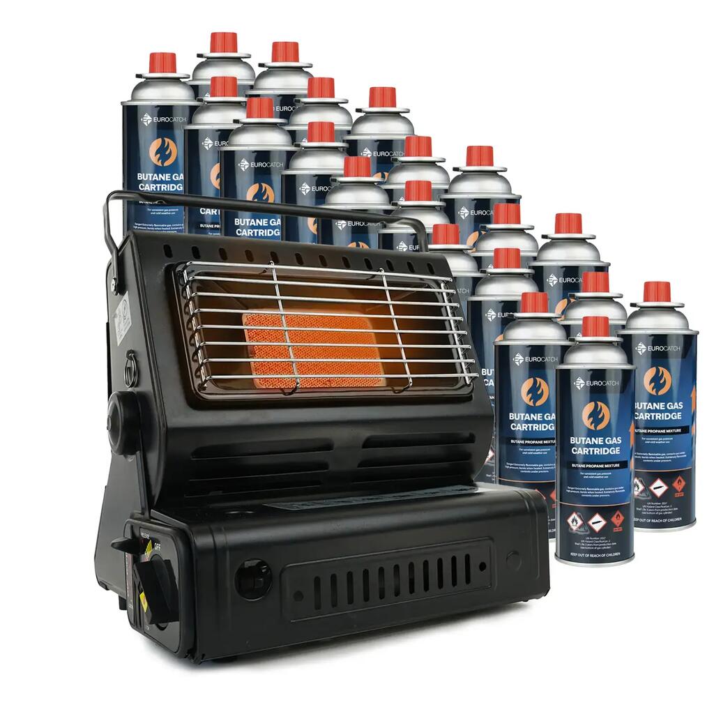 Portable Gas Heater - Adjustable - Includes 20 Gas Cartridges
