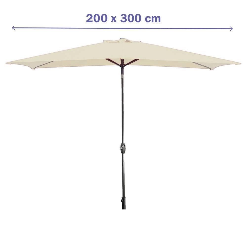 Sombrilla Marbueno Acero 200x300 cm Beige para Jardín 2/4