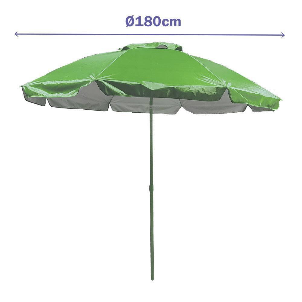 Sombrilla Marbueno Acero 140 cm Verde Ideal Jardín Piscina 2/2