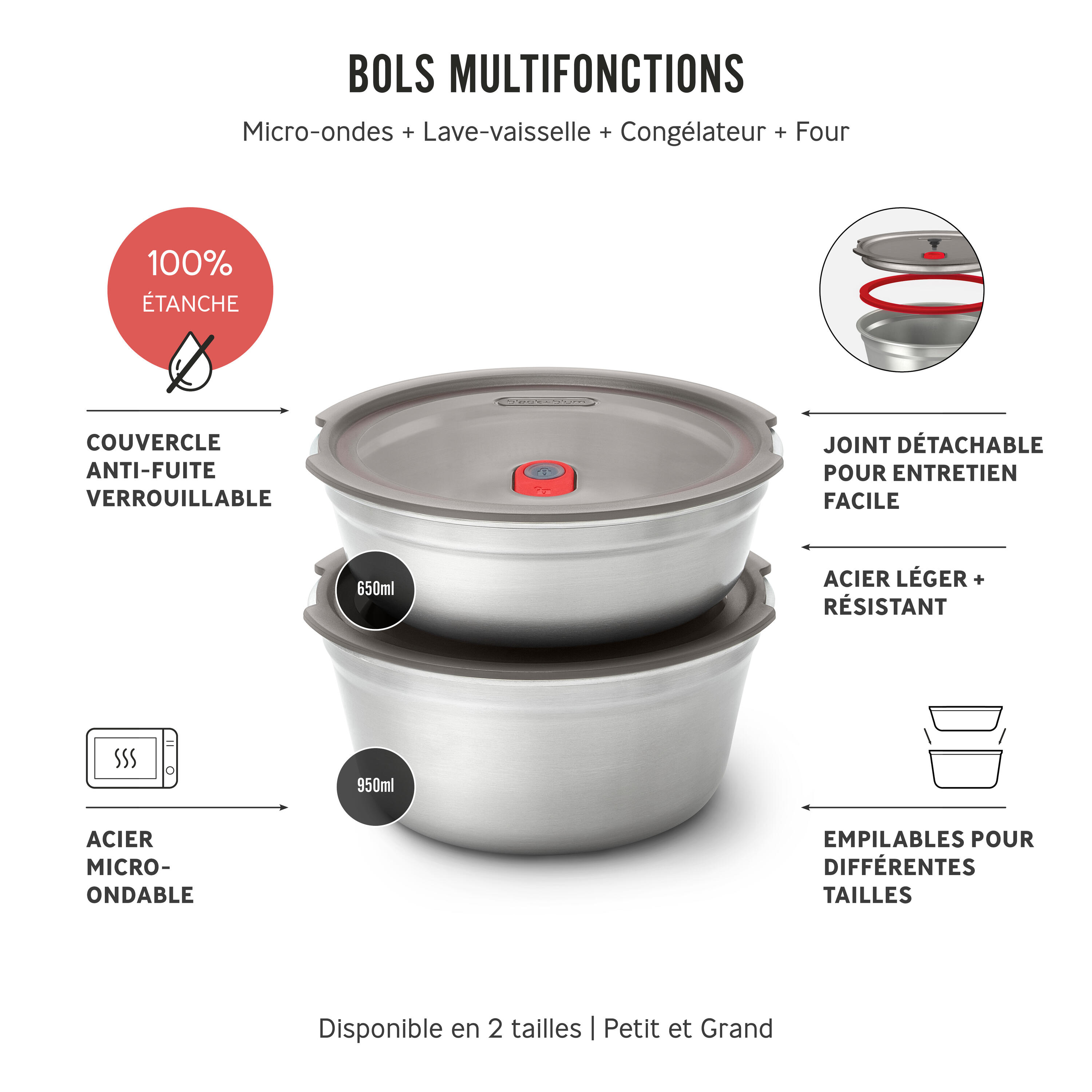 BOLS REPAS MULTIFONCTION  650ML 3/5