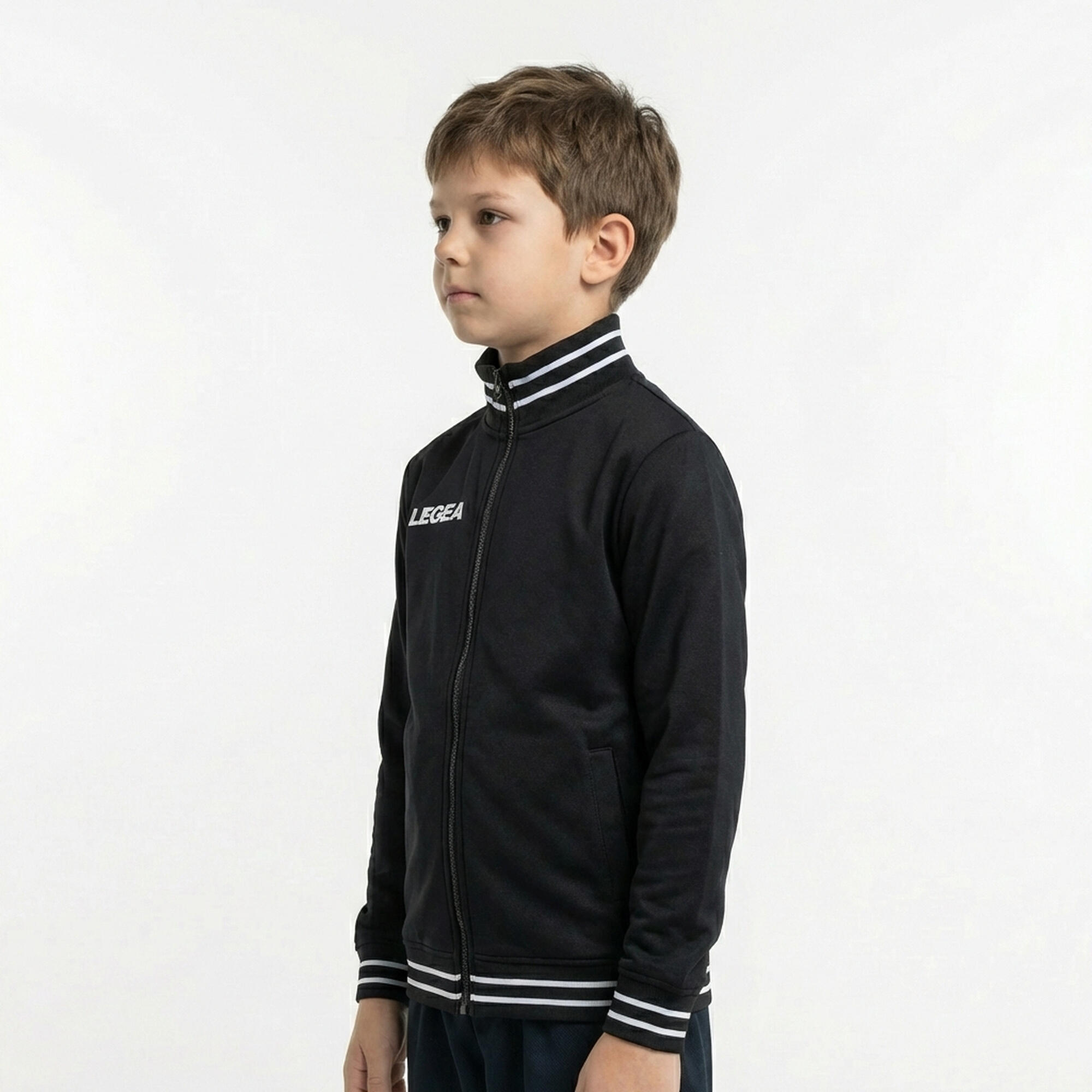 Felpa da training con zip e cappuccio nero 3/5