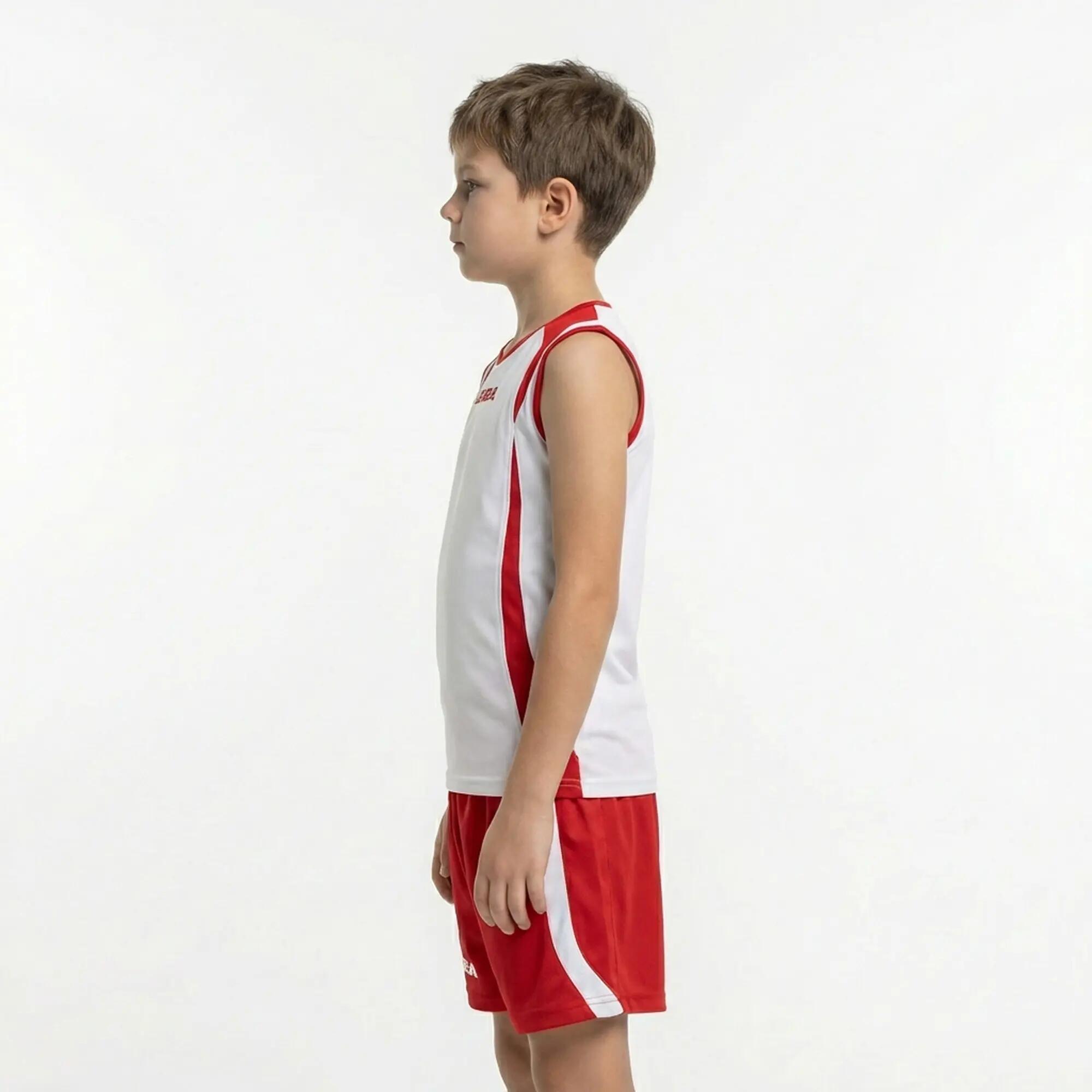 Kit Sicilia t-shirt e pantaloncini da calcio bianco-rosso 3/5