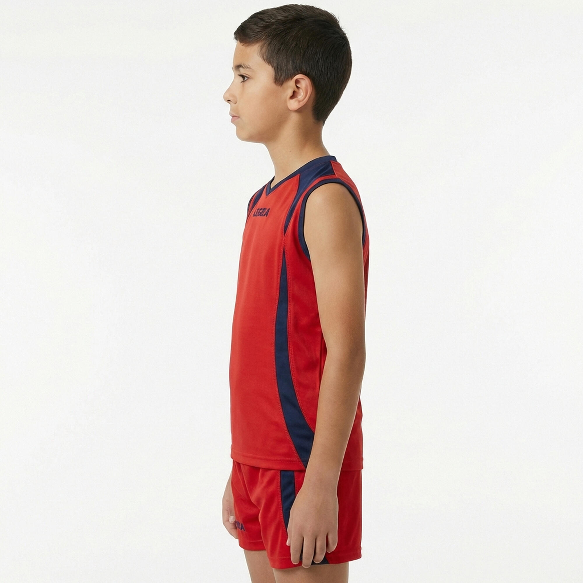 T-shirt en shorts voor voetbal in rood-blauw voor heren 3/5