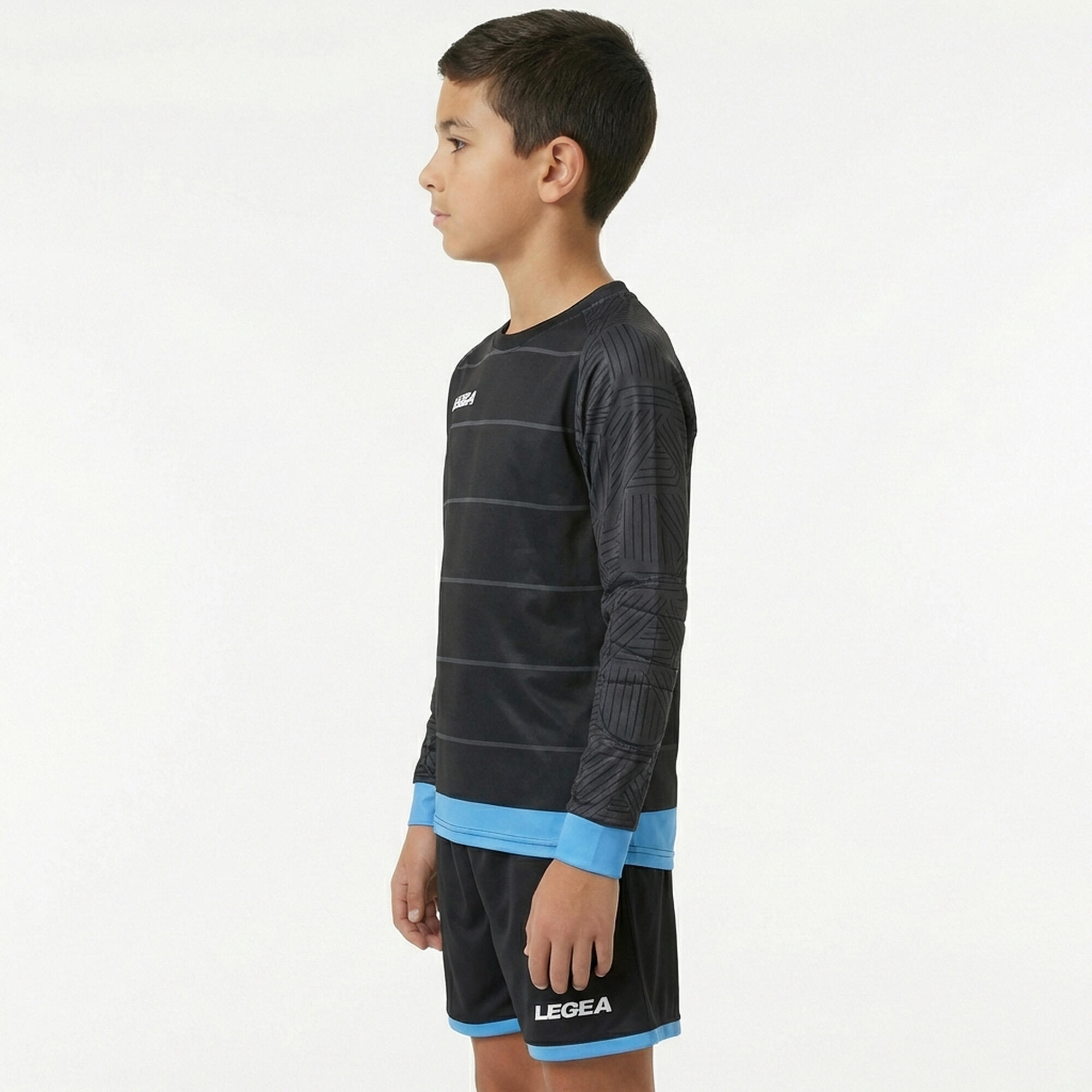 Kit portiere Calderon maglia e pantaloni grigio scuro-celeste 3/5