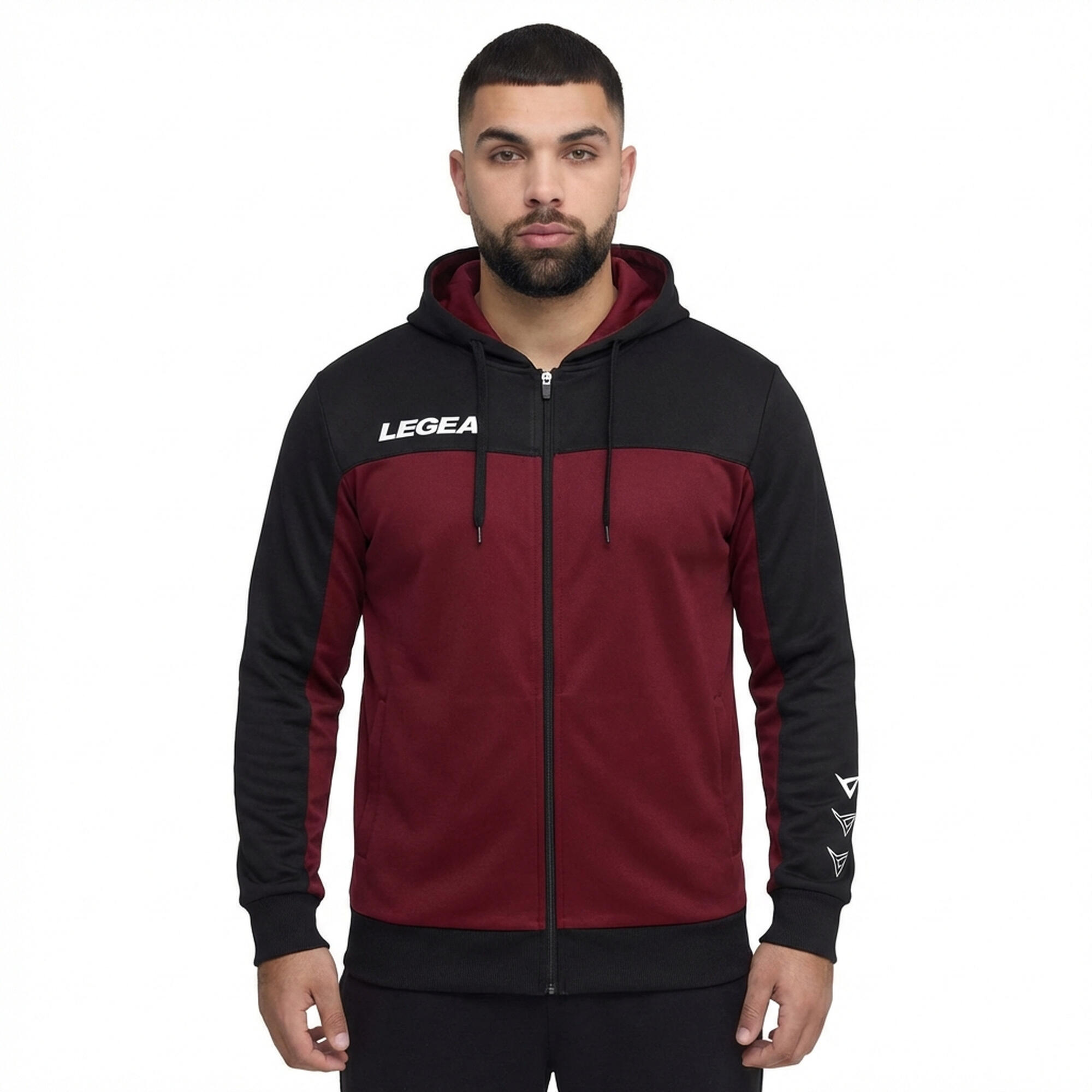 Jachetă sport oversized cu fermoar FLEX burgundă