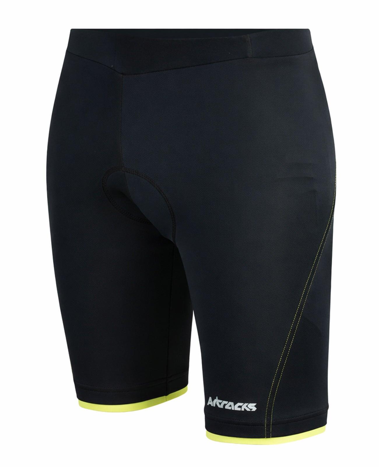 Damen Fahrradhose Kurz Radhose Comfort Line Schwarz-Neon 4/4
