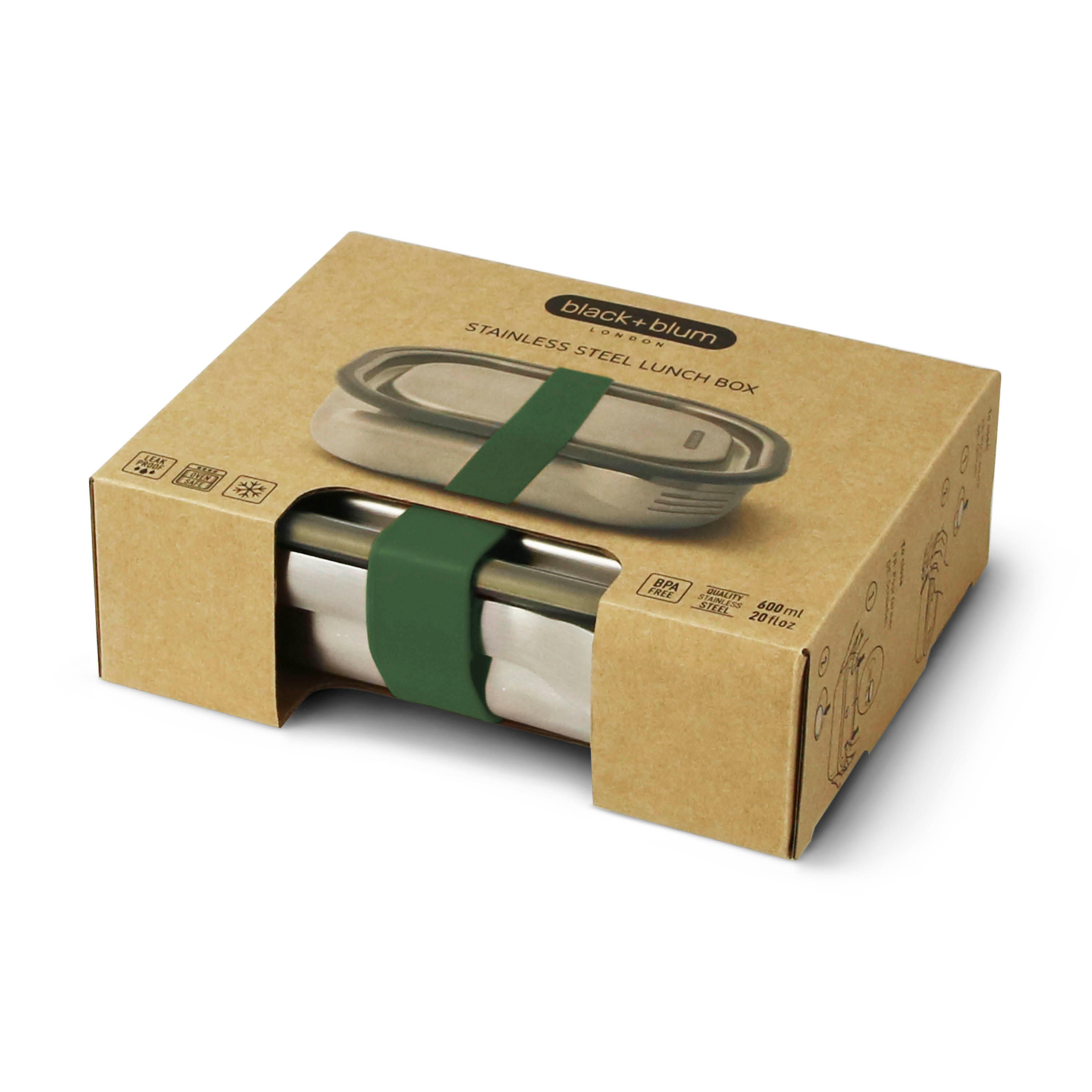 Boite repas en acier inoxydable Petite - Olive 600ML 3/6
