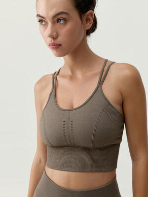 Top sportivo donna India sostegno medio spalline coppe estraibili