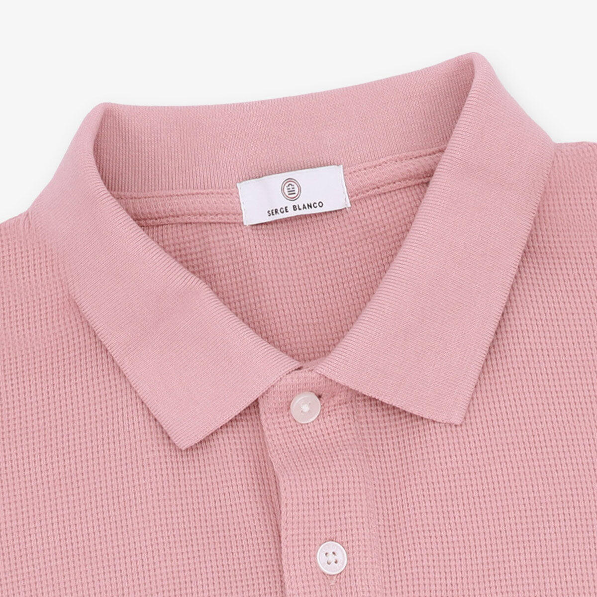 Polo de manga corta de algodón gofrado 3/4