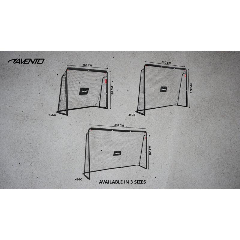 Poartă fotbal din oțel Avento Target 220 x 170 x 76 cm, negru