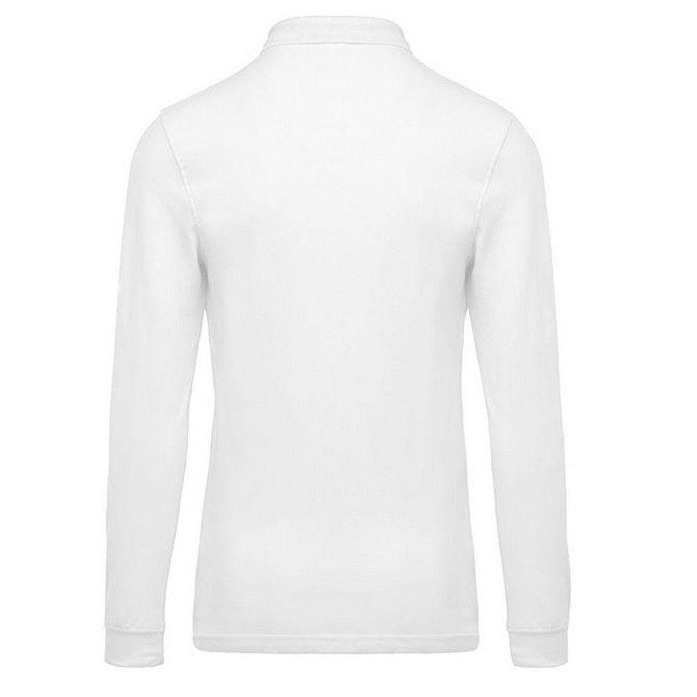 Polo piqué manches longues Kariban blanc 2/2