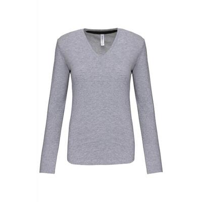 V-hals lange mouwen t-shirt voor dames kariban