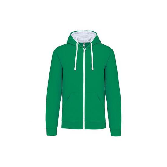 Sweatshirt à capuche zippé contrastée Kariban