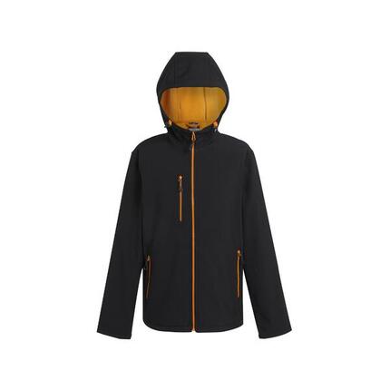 Herren Wandern Jacke - Nagate Hooded Softshell, schwarz