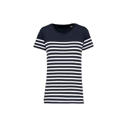 T-shirt marin col rond femme Kariban Bio