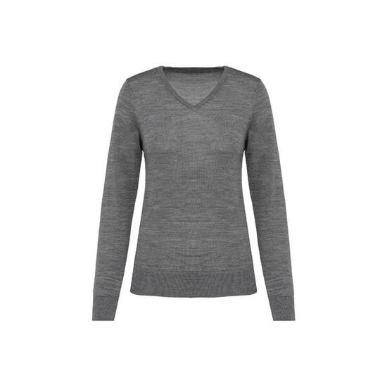 Merino-Pullover mit V-Ausschnitt, Damen Kariban Premium