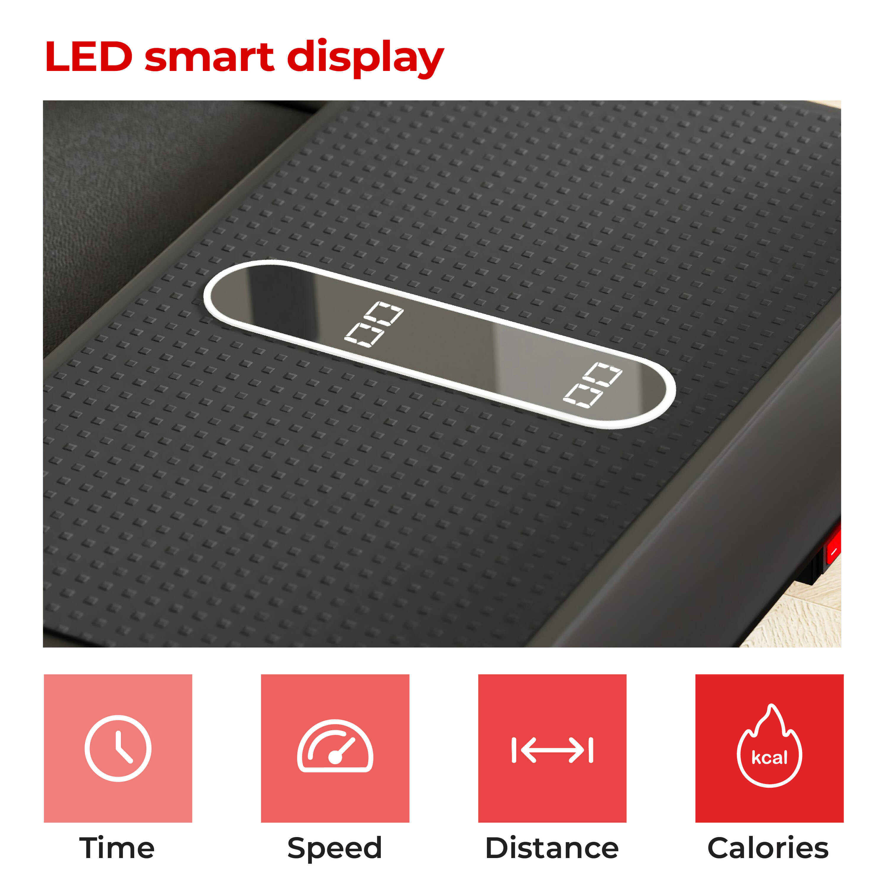 Lifelong FitPro Treadmill | 4 HP Motor | Vibration Plate | LED Display | Foldable Design | Remote Control | 110 Kg Max Weight | 8 Km/h Speed | Anti-Slip Belt | Home Gym Equipment LLTM180 -  4