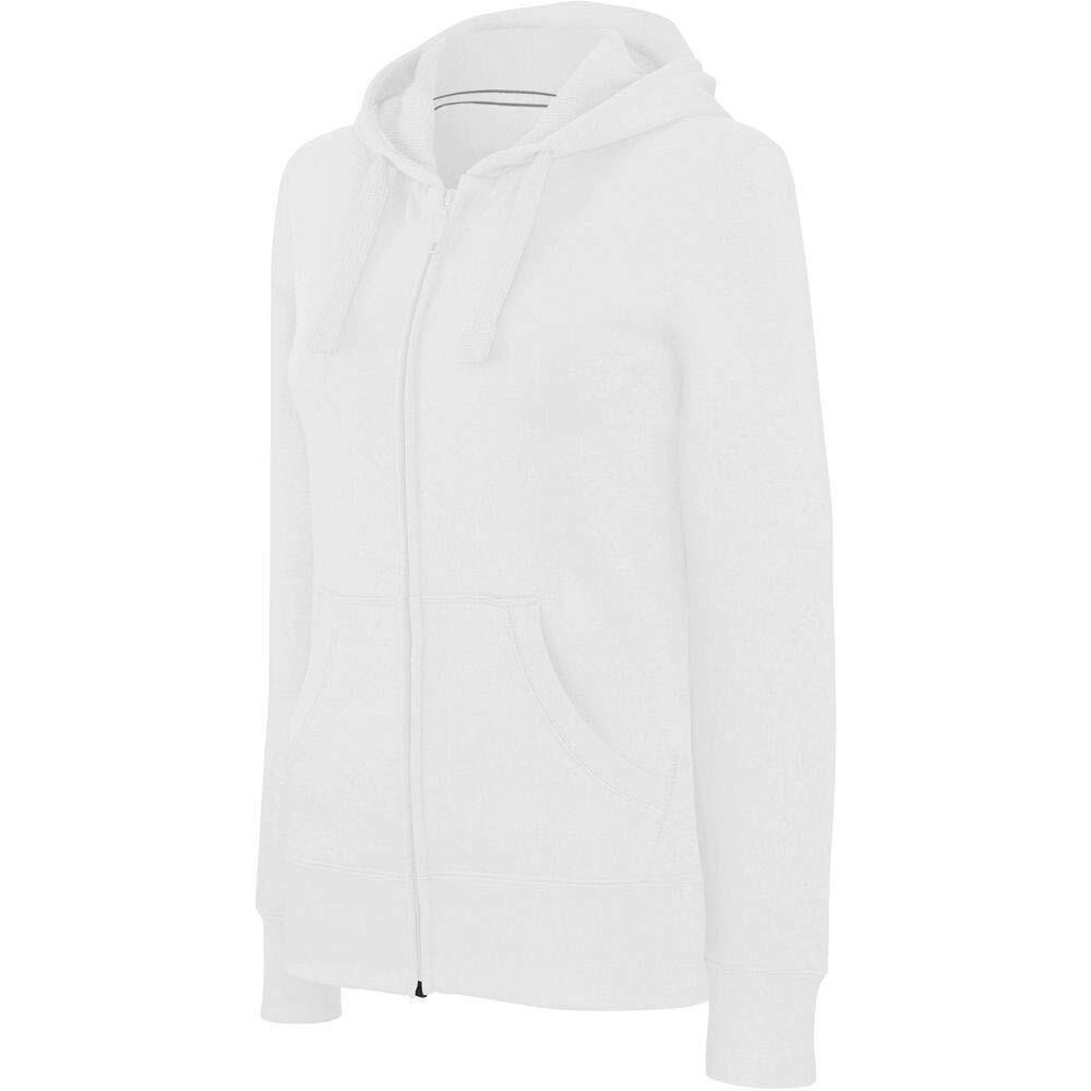 Damen-Kapuzenpulli mit Reißverschluss Kariban blanc 2/2
