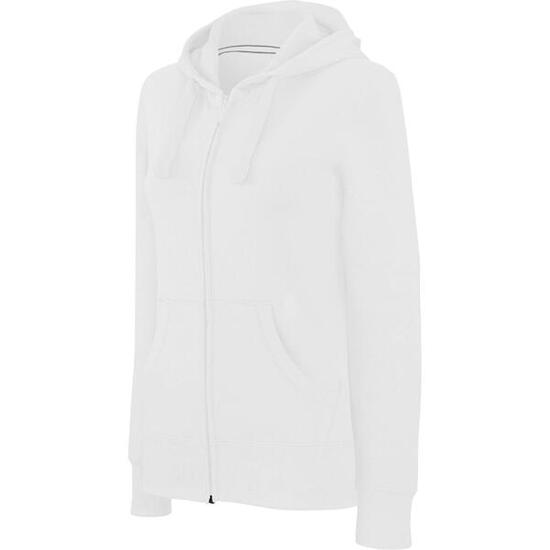 Sweathirt femme zippé à capuche Kariban blanc