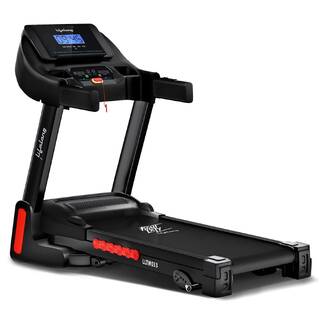 Lifelong FitPro Treadmill for Home | 4HP Peak, 14 km/h | 4-Level Incline | Hydraulic Folding | Rubberies Shock Absorption | Anti-Skid Belt | Dual LED + HR Monitor | Bluetooth | 12 Preset Workouts