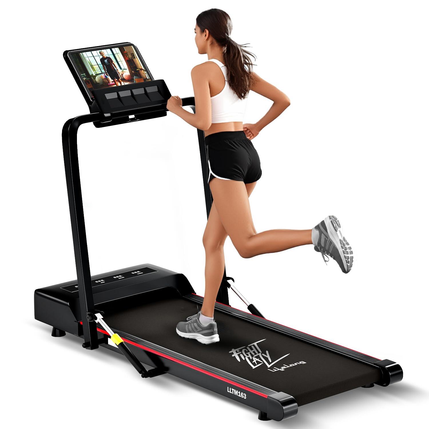 Lifelong Walking Pad Treadmill for Home| 4 HP Peak Motorised Treadmill with Vibration Plate | 3-in-1 Function with Walking, Jogging &amp; 4 Vibration Massage Modes| LED Display | Supports 120kg-image-2