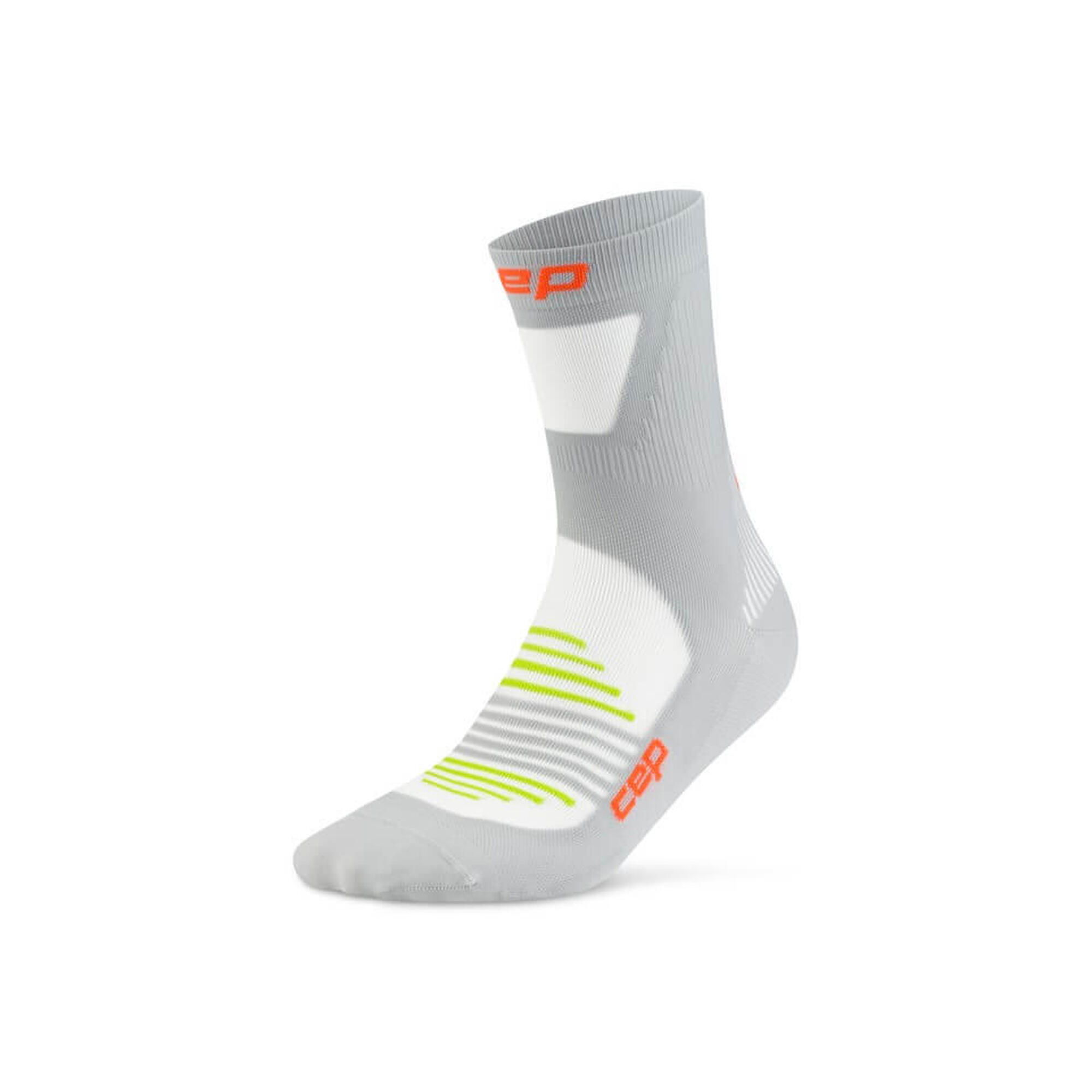 Șosete compresie alergare CEP Pro Run Ultralight Mid Cut - gri | ultraușoare